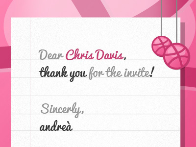 Thank you Chris Davis! christmas invite letter thank you