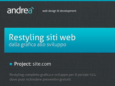 andreà - web site restyling design header homepage restyling web