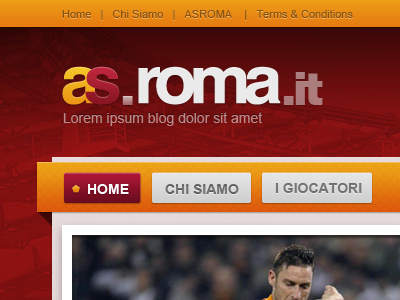 AS Roma football header logo menu navigation texture