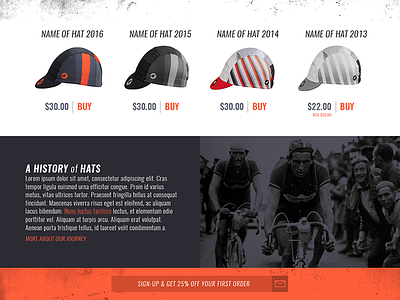Cycling Hat Landing Page bike cycling ecommerce landing page website