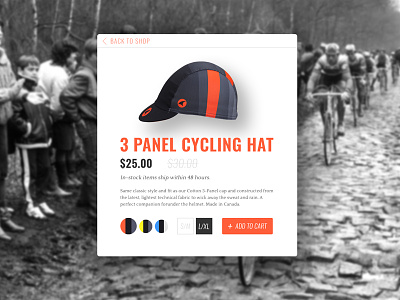 Cycling Hat Product Card bike cycling giro product card ui web design