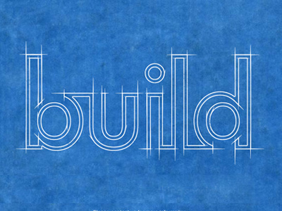 Build Teaser blueprint logo sketch