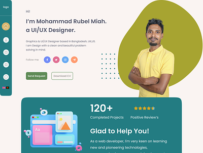 Rubel Miah Portfolio branding design graphic design landing page portfolio rapar rubel ui