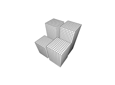 Cross-hatched Cuboid 3d geometric illustration line svg