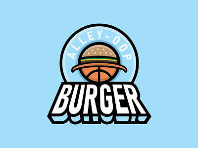 Alley-Oop Burger alley basketball burger logo oop restaurant