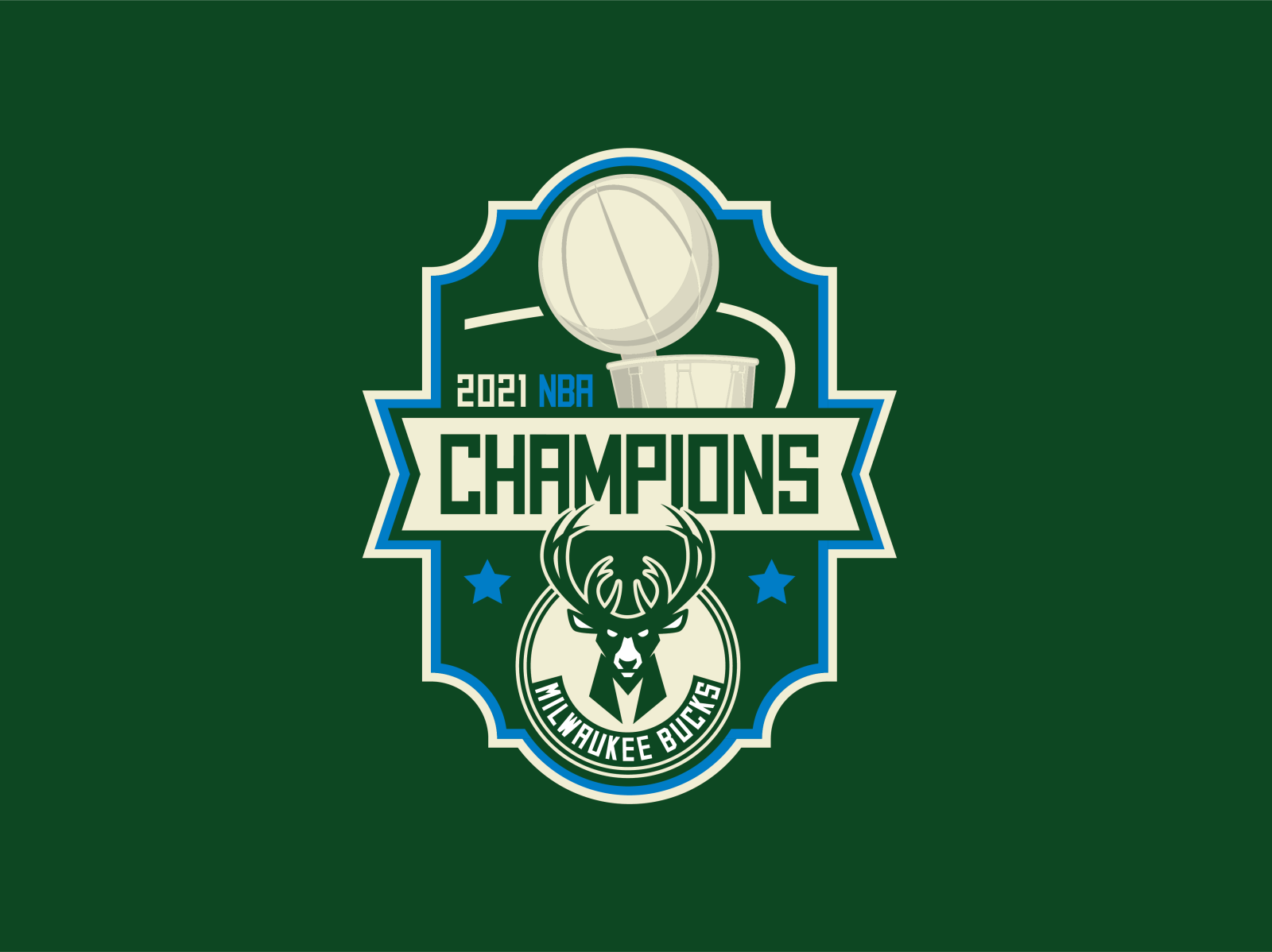 Milwaukee Bucks 2021 NBA Champions Logo by Sam Behrmann on Dribbble