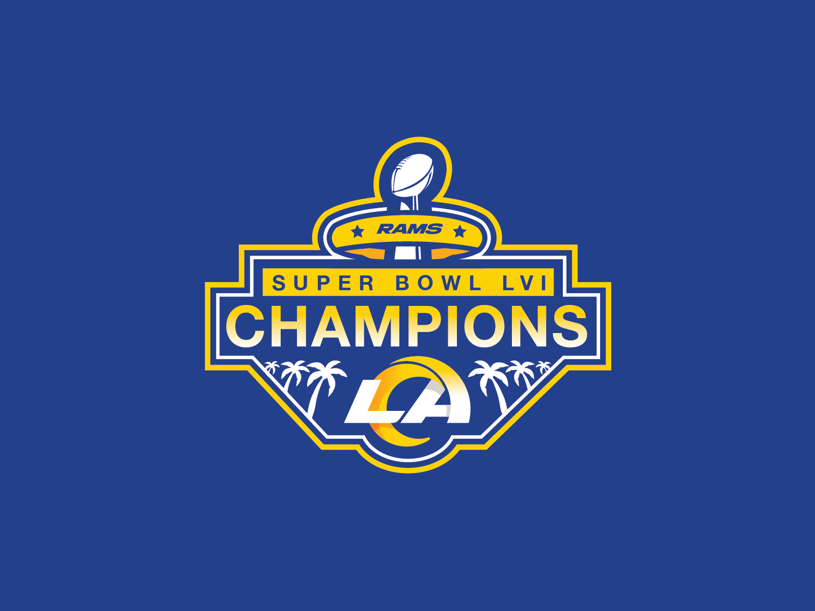 Los Angeles L.A. Rams SuperBowl LVI 56 Champions Football Logo Die