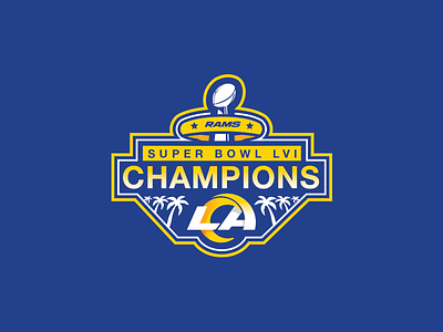 Los Angeles Rams Super Bowl Champions Badge Logo by Sam Behrmann on Dribbble