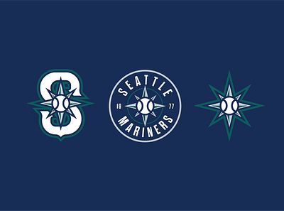 Seattle Mariners 12 Team Color Flag Sign