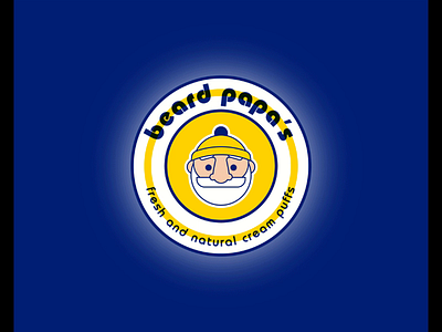 Beard Papa's Logo Redesign Concept adobe adobe illustrator branding characterdesign characterillustration flat illustration flatdesign gif logo redesign logos redesign redesign concept redesigned vector