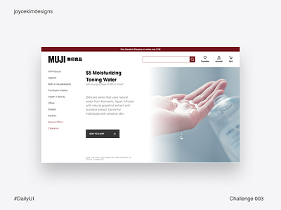 Daily UI/Day 3 concept design daily 100 challenge daily ui 003 dailychallenge dailyui dailyuichallenge landing page design landingpage muji redesign concept ui ui ux uidesign