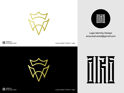 Luxury Letter V Crown design letter logo logo logo design logodesign luxury logo minimal minimalist logo modern logo v letter logo v logo