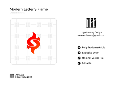 Modern Letter S Flame Logo design finance logos fire logos flame logos letter s logos logo logo design logodesign minimal minimalist logo monogram logos s logos s monogram security logos technology logos