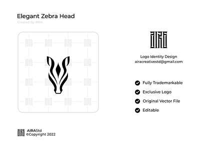 Elegant Zebra Head abstract logos animal logos design elegant logos logo logo design logodesign minimal minimalist logo zebra zebra head zebra logos