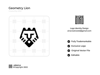 Geometry Lion animal logos design geometry lion geometry logos illustration lion logos lion technology logo logo design logodesign minimal minimalist logo