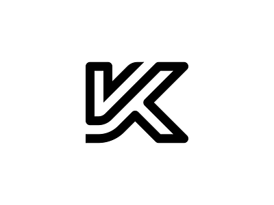 Modern Letter K VK KV Logo