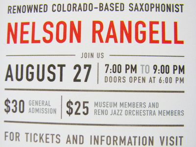 Jazz on the Roof - Closeup jazz on the roof nevada museum of art print typography