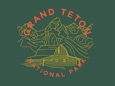 Grand Teton grand teton illustration mountains national park nature park type