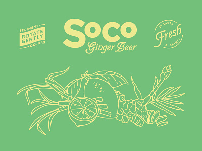 SoCo Ginger Beer branding illustration