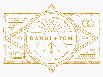 Randi & Tom illustration invitation lettering wedding