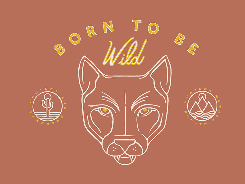 Preservation Tee Graphic mountain lion cat preservation adventure outdoors wild type illustration