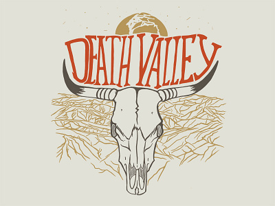 Death Valley death valley illustration national park skull type