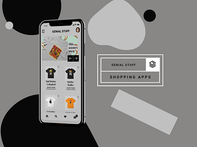 Genial Stuff Shopping UI ( Home ) animation app branding design flat icon illustration logo typography vector website