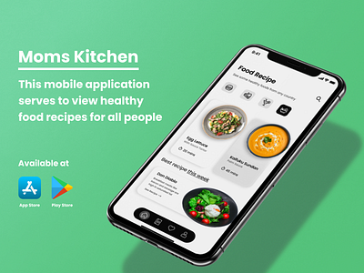 Moms Kitchen (Food Recipe) - Mobile Design App app branding design typography ui ux