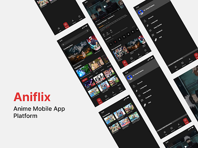 Aniflix (Anime Platform) - Mobile App anime app branding design mobile app ui uiux ux