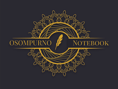 Osompurno Notebook golden illustration logo poetry vintage logo