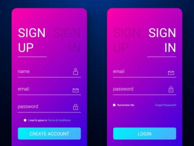 SING IN AND SiNG UP APP DESING