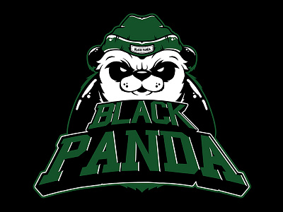 Black Panda bear black clothing panda street vector wear