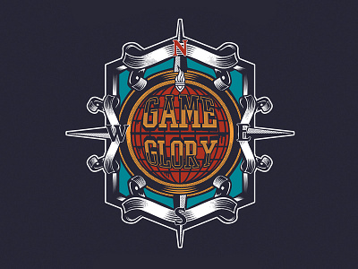 Design "COMPASS" for Game X Glory Clothing Company™ clothing compass gold streetwear vector