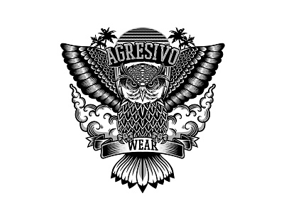 AGRESIVO WEAR / OWL clothing design illustration nanchin owl vector