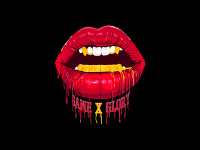 LIPS brand clothing design goldteeth illustration lips nanchin vector