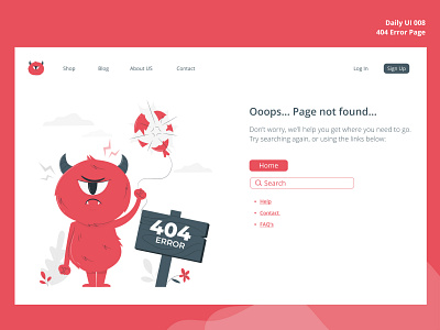 Daily UI 008 404 Error Page dailyui