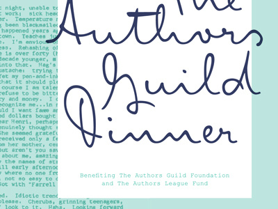 Authors Guild benefit invite script typewriter