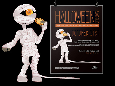 Halloween Bake Sale bake sale halloween illustration mummy poster