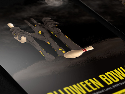 Halloween Bowling bowling halloween hands illustration poster zombie