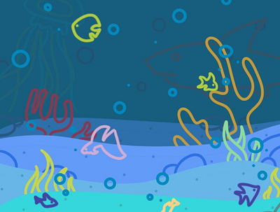 ocean fish minimalism ocean underwater vector vector art