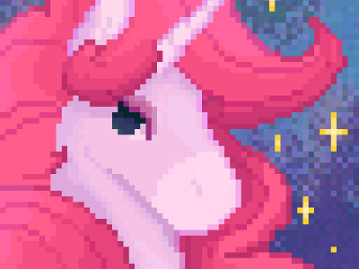 Pinky unicorn art digital flat pixel pixels