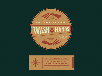Wash Hands badge branding covid19 hand label sticker wash wellness