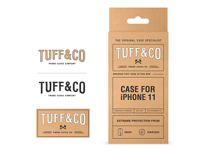 Tuff & Co. Phone Case Packaging box branding design identity label logo nyc packaging phone startup typography