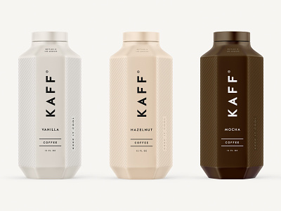 Kaff Coffee Bottles beverage branding coffee cold design drink espresso food identity logo packaging startup typography