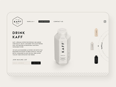 Kaff Coffee UI Design beverage coffee concept design identity logo site startup ui uidesign ux web web design