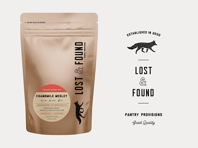 Lost & Found Branding & Packaging bag beverage branding coffee design drink food identity kraft label logo packaging startup tea