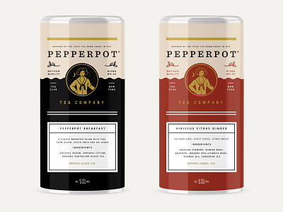 Pepperpot Tea Tin Can badge beverage branding coffee design identity label logo packaging startup tea