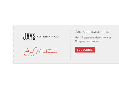 Jay's footer california catering footer interface internet signature ui ux web website