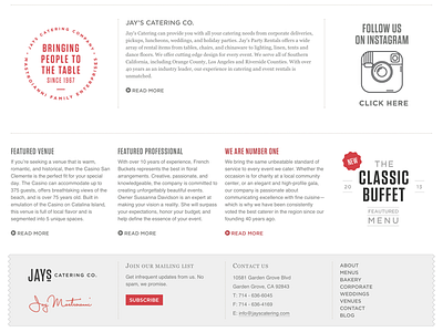 Jay's Site california catering footer interface internet ipad responsive signature ui ux web website