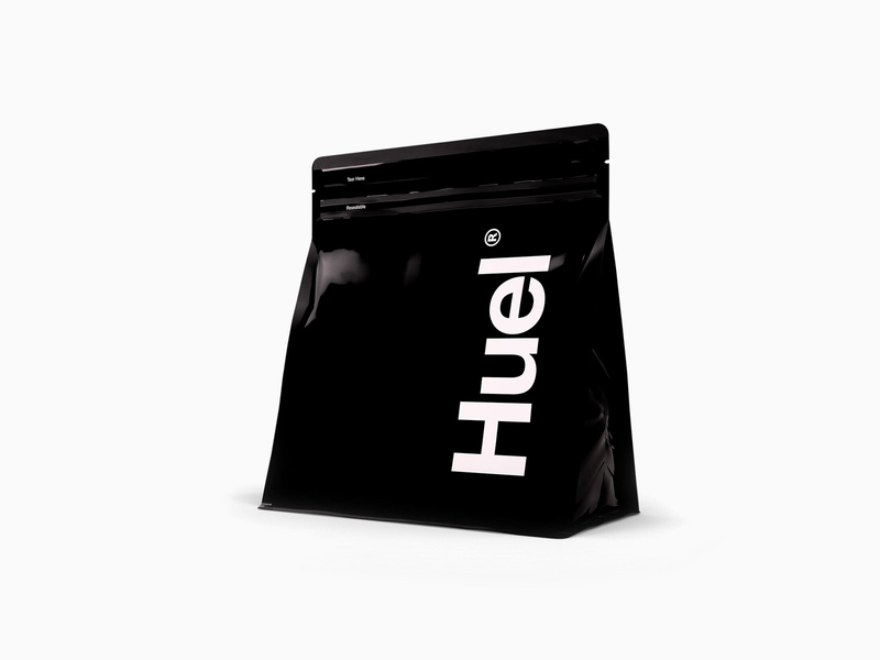 Huel Branding & Packaging bag branding food huel identity logo merch packaging replacement startup typography uk